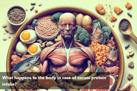 What happens to the body in case of excess protein intake?