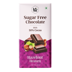 Lo! Foods Sugar Free Dark Chocolate Bar (Hazelnut Heaven)