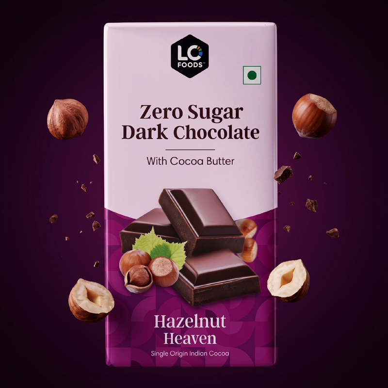 Lo! Foods Sugar Free Dark Chocolate Bar (Hazelnut Heaven)