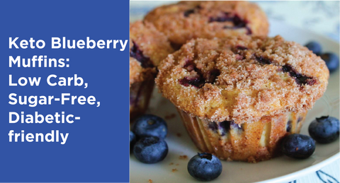 Keto Blueberry Muffins- Low Carb, Sugar-Free, Diabetic-friendly