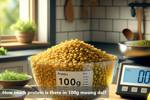 How much protein is there in 100g moong dal?