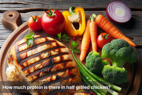 How much protein is there in half grilled chicken?