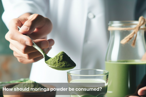 How should moringa powder be consumed?