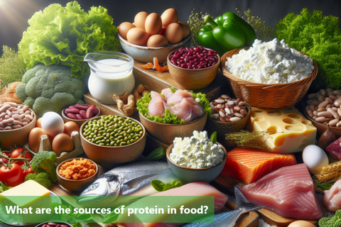 What are the sources of protein in food?