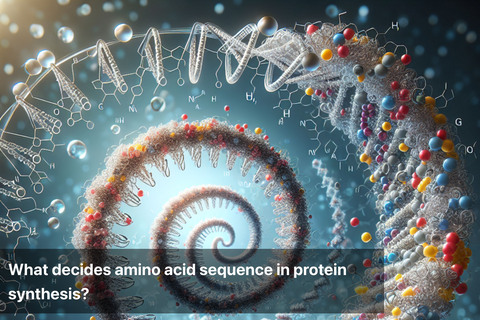 What decides amino acid sequence in protein synthesis?