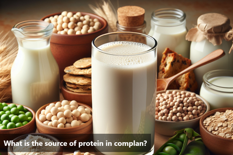 What is the source of protein in complan?