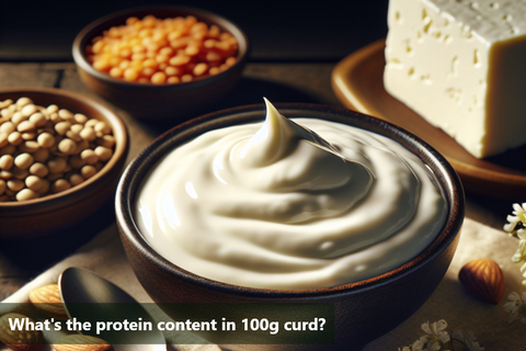 What's the protein content in 100g curd?