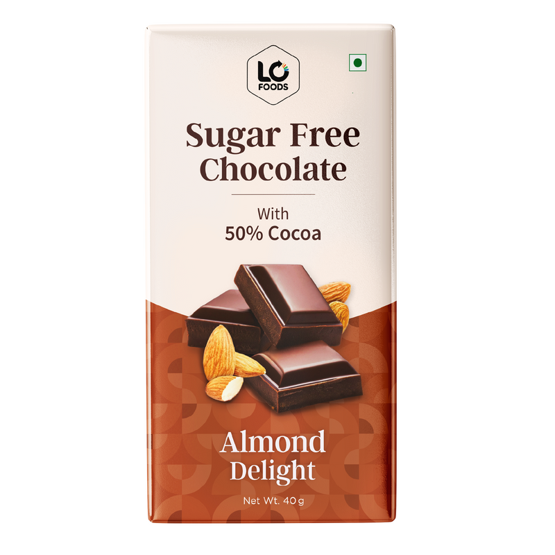 Lo! Foods Sugar Free Dark Chocolate Bar (Almond Delight)