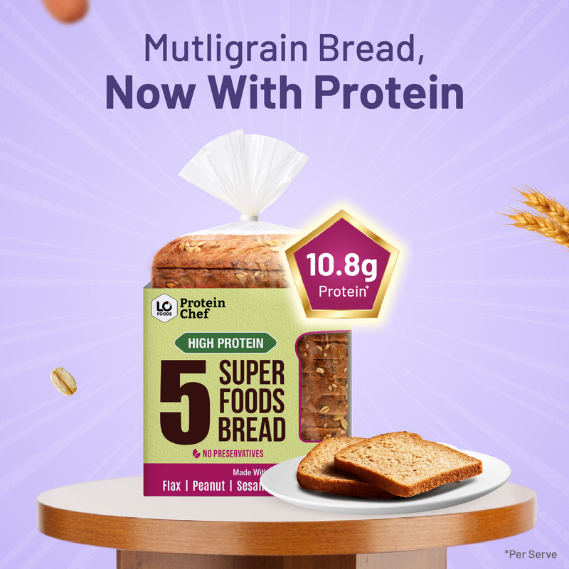 Protein Chef 5 Super Foods Multigrain Protein Brown Bread (Zero Maida)